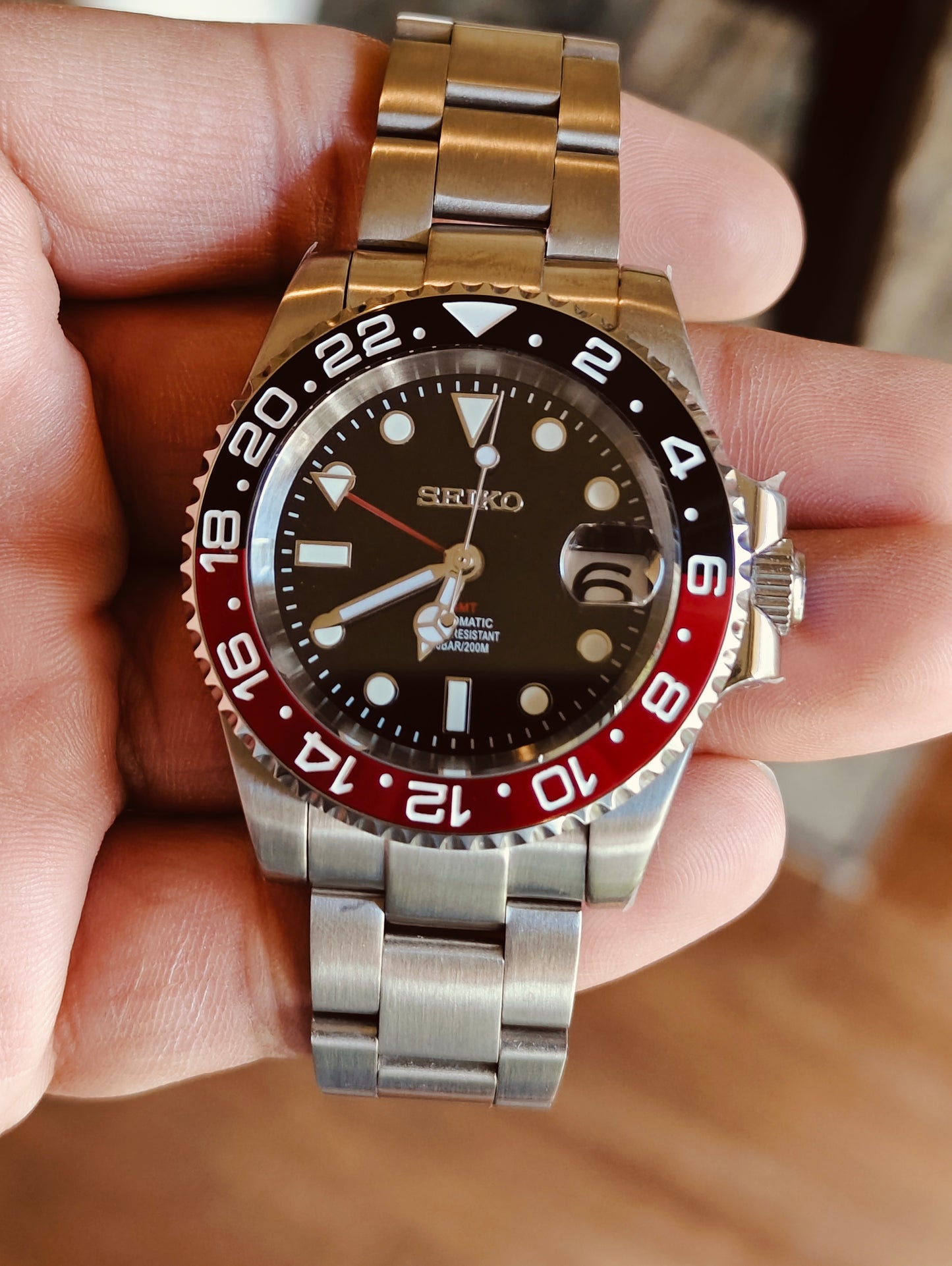 Custom Seiko Coke GMT Watch