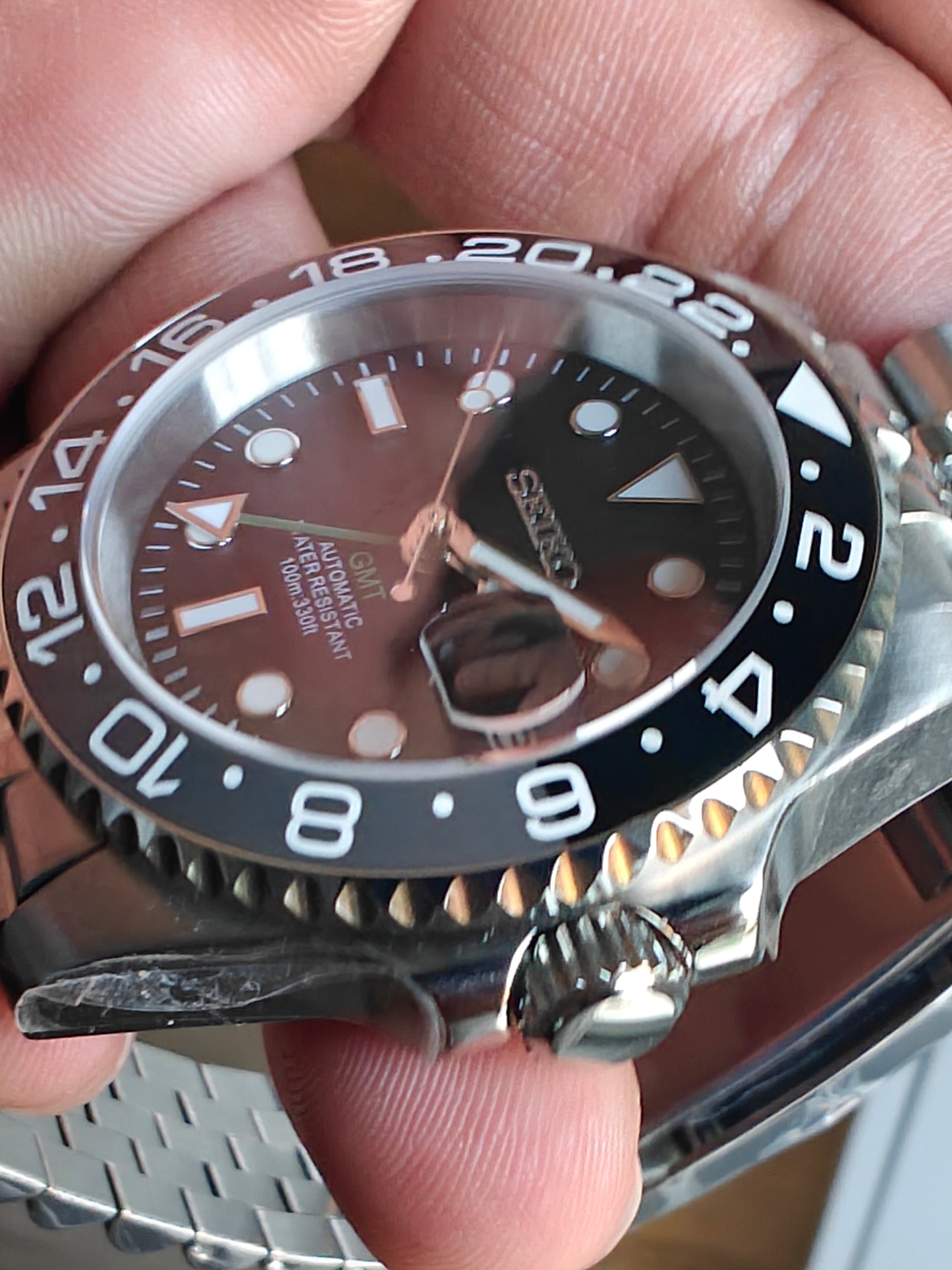 Custom Seiko Bruce Wayne GMT Watch