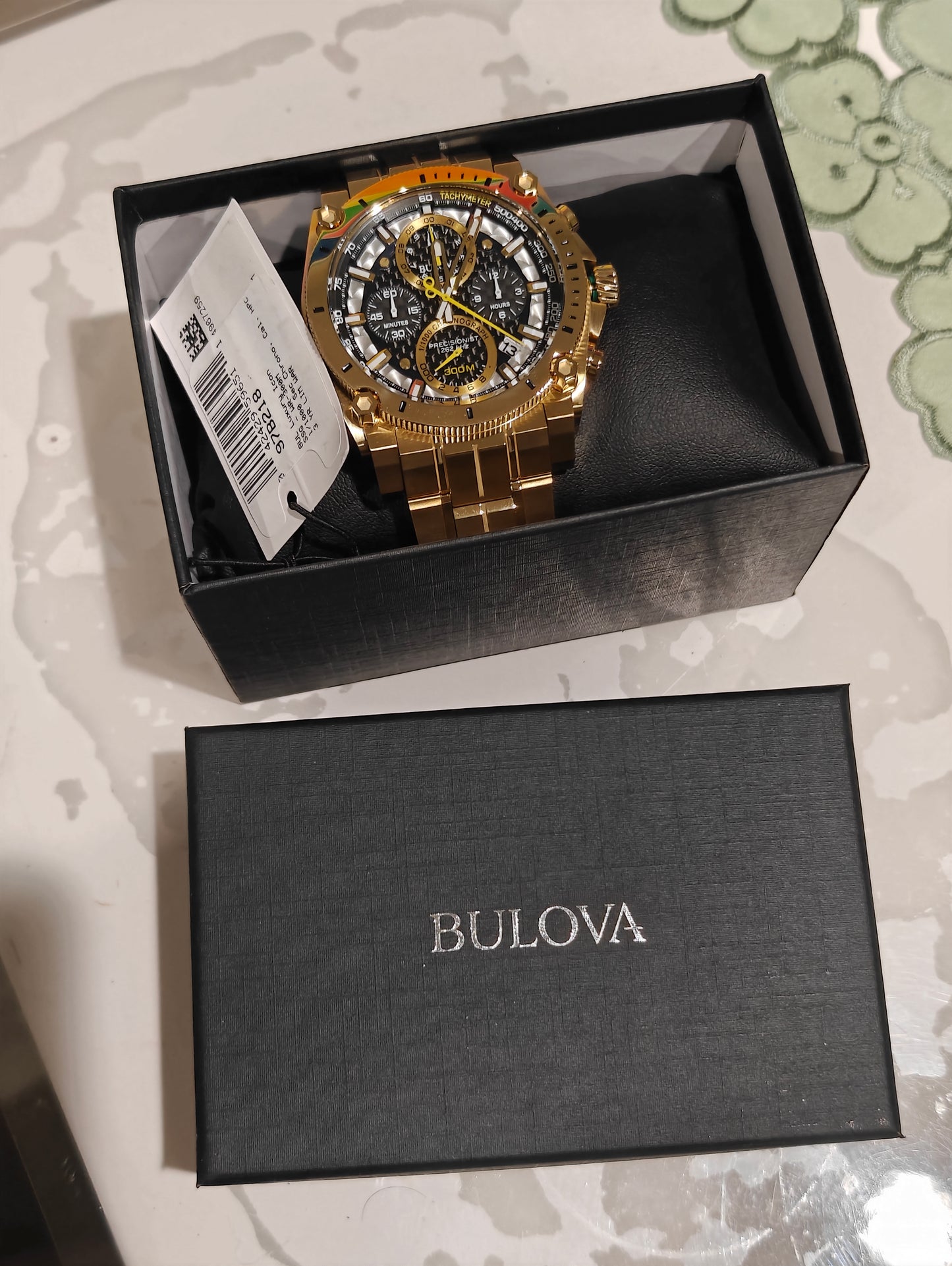 Bulova Precisionist Gold 97B218 Brand New