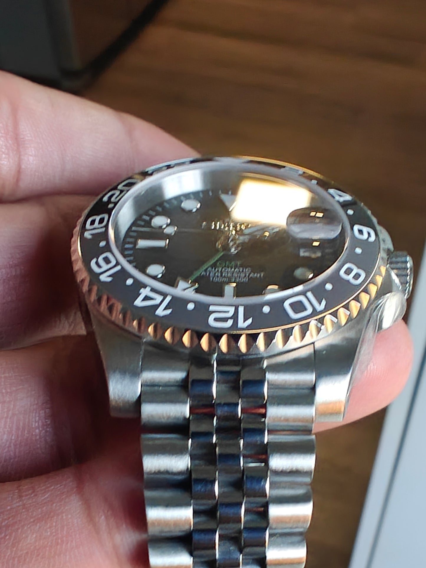 Custom Seiko Bruce Wayne GMT Watch