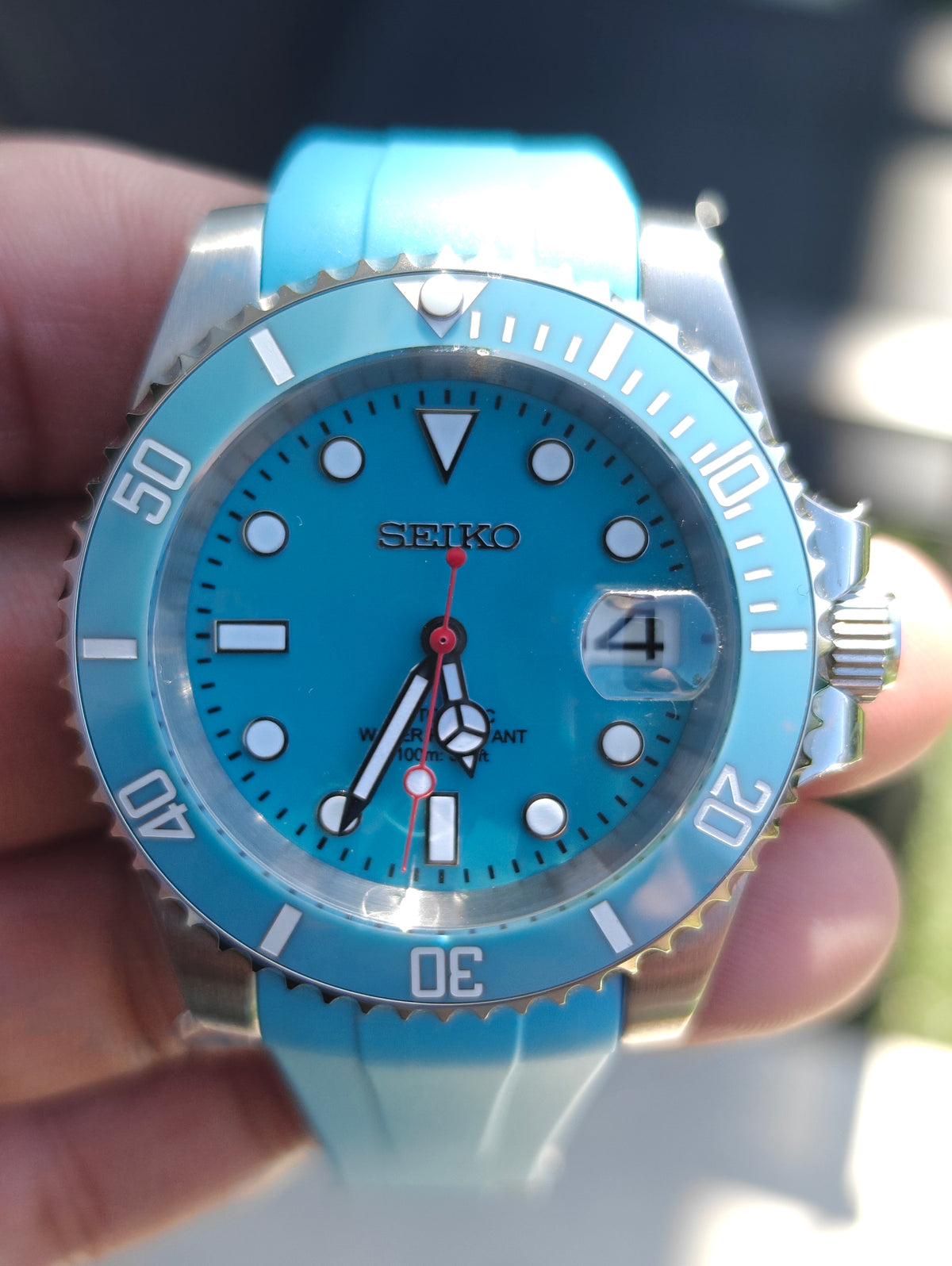 Custom Seiko Baby Blue Watch