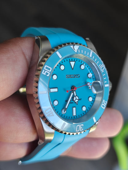 Custom Seiko Baby Blue Watch