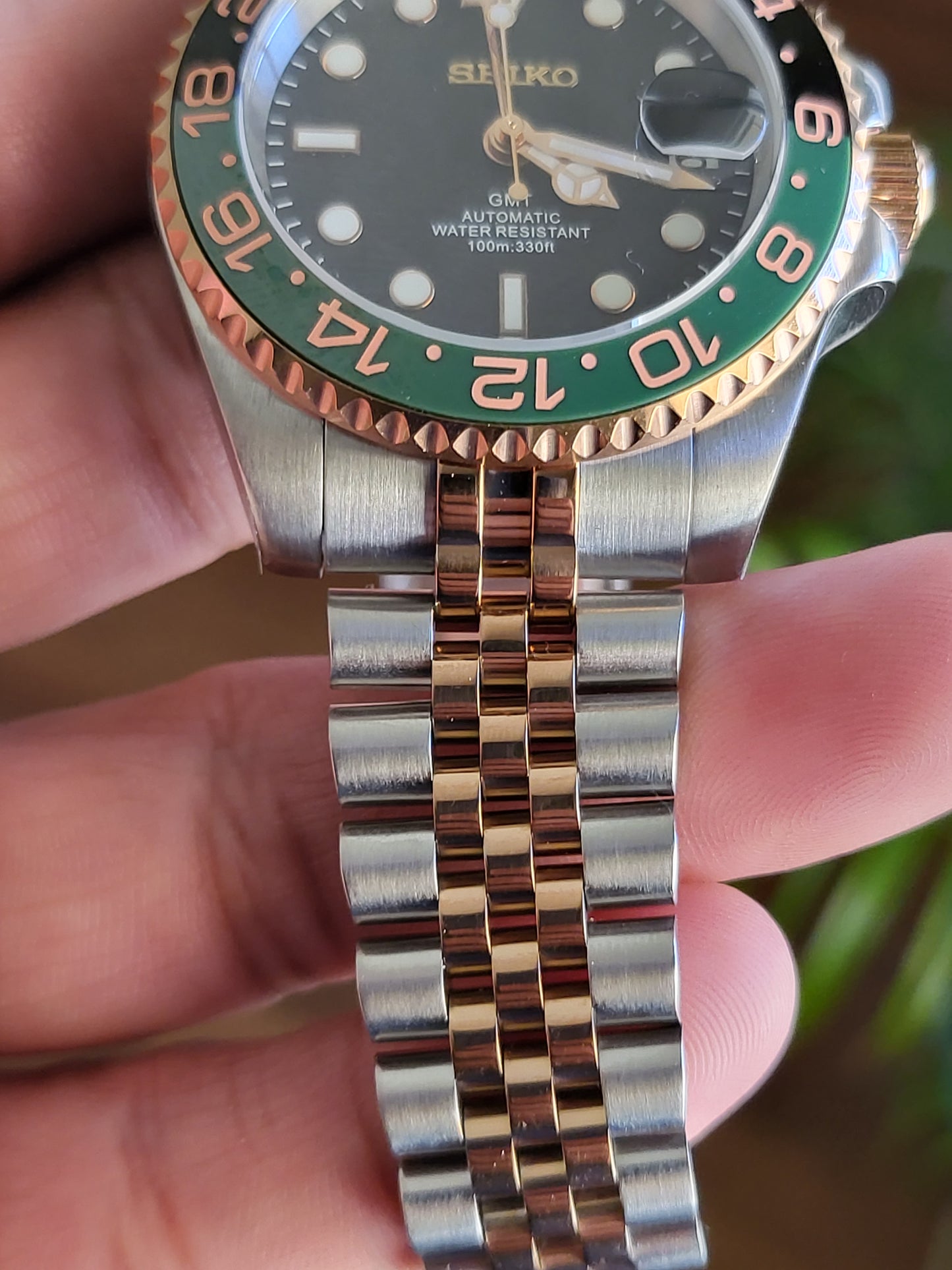 Custom Seiko GMT Rose Gold Watch