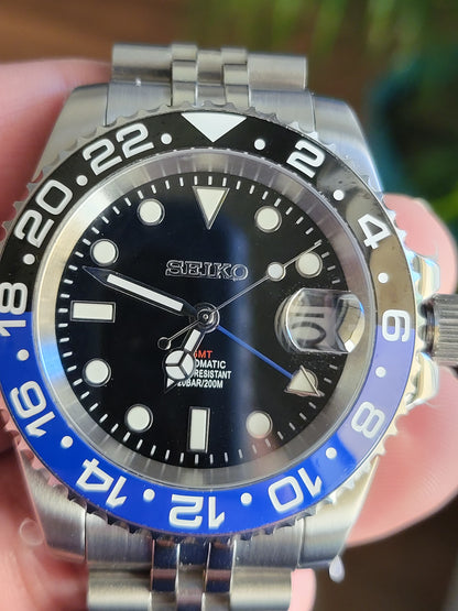 Custom Seiko GMT Batgirl Watch