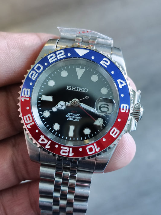 Custom Seiko Pepsi GMT Watch