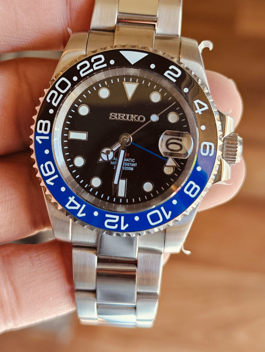 Custom Seiko GMT Batman Watch