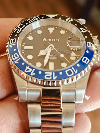 Custom Seiko GMT Batman Watch