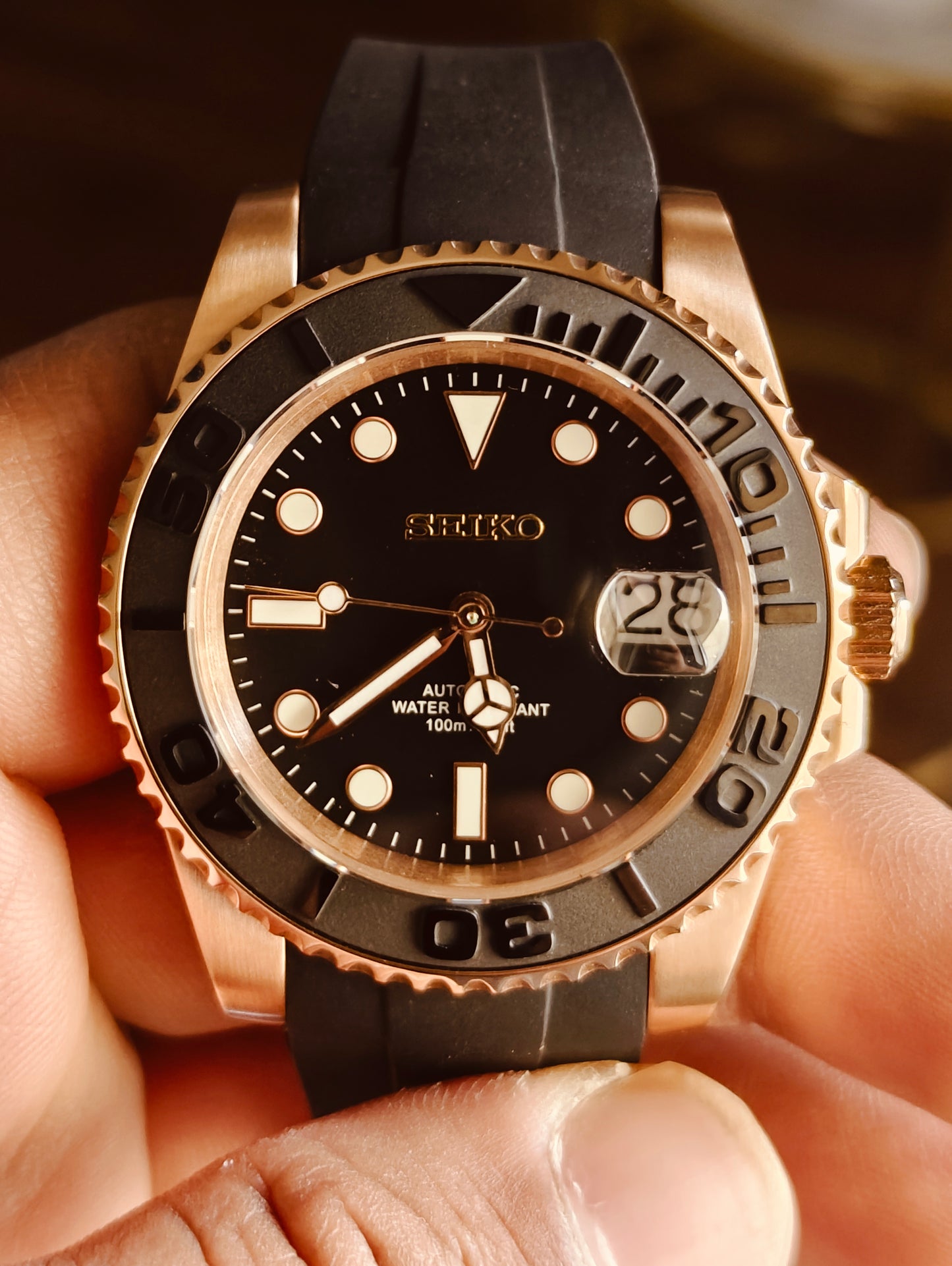 Custom Seiko Yacht Master Rose Gold Watch