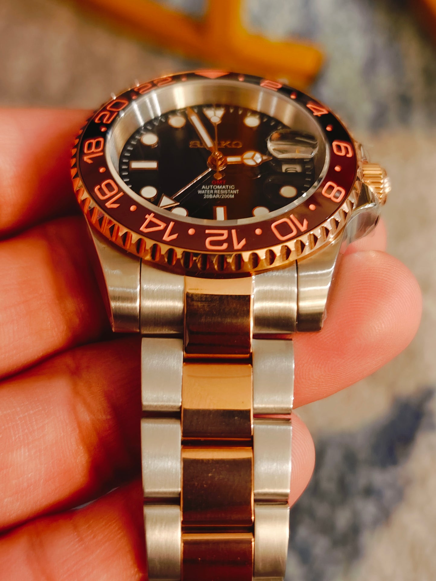 Custom Seiko Rootbeer GMT Watch