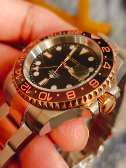 Custom Seiko Rootbeer GMT Watch