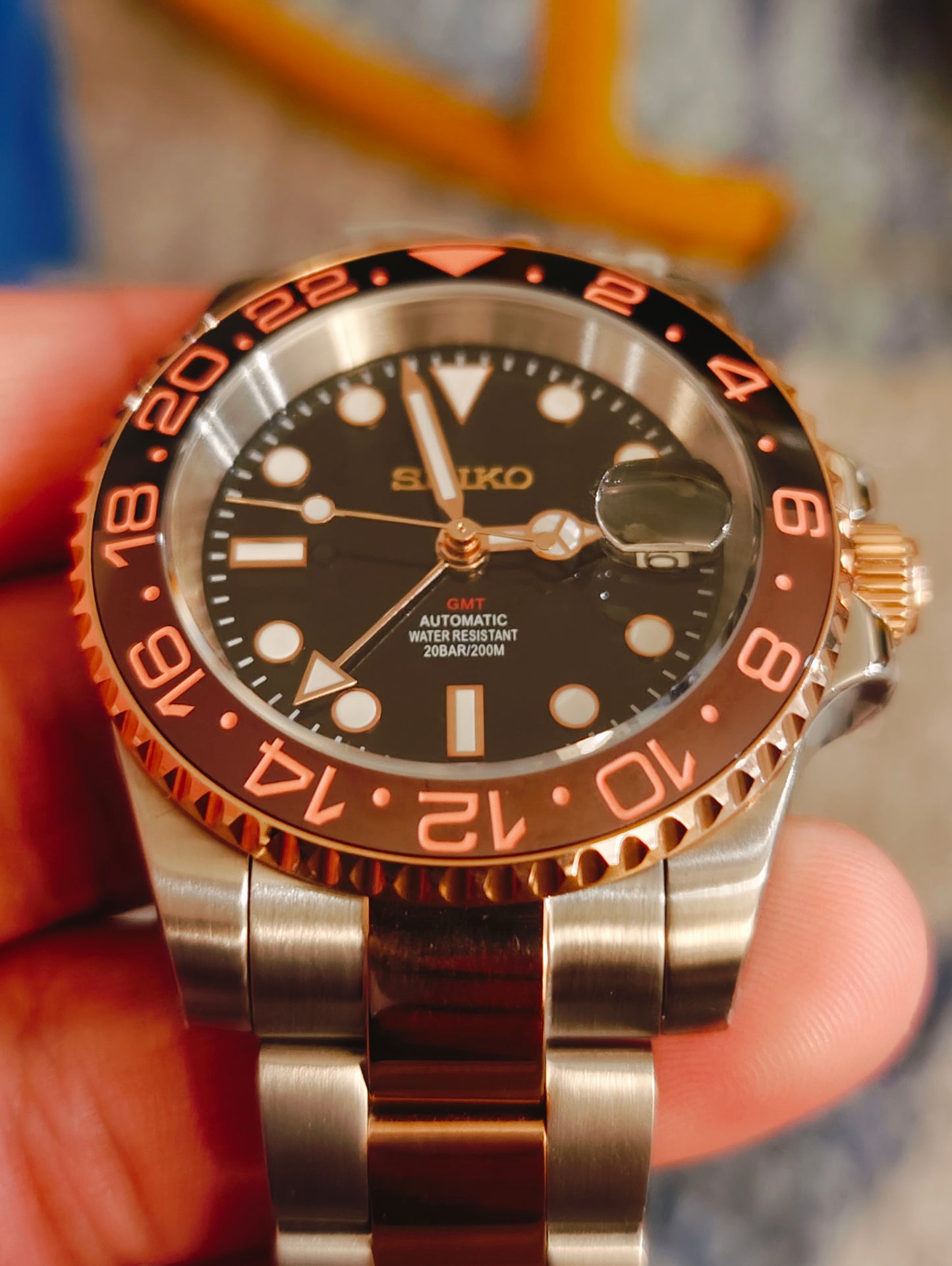 Custom Seiko Rootbeer GMT Watch