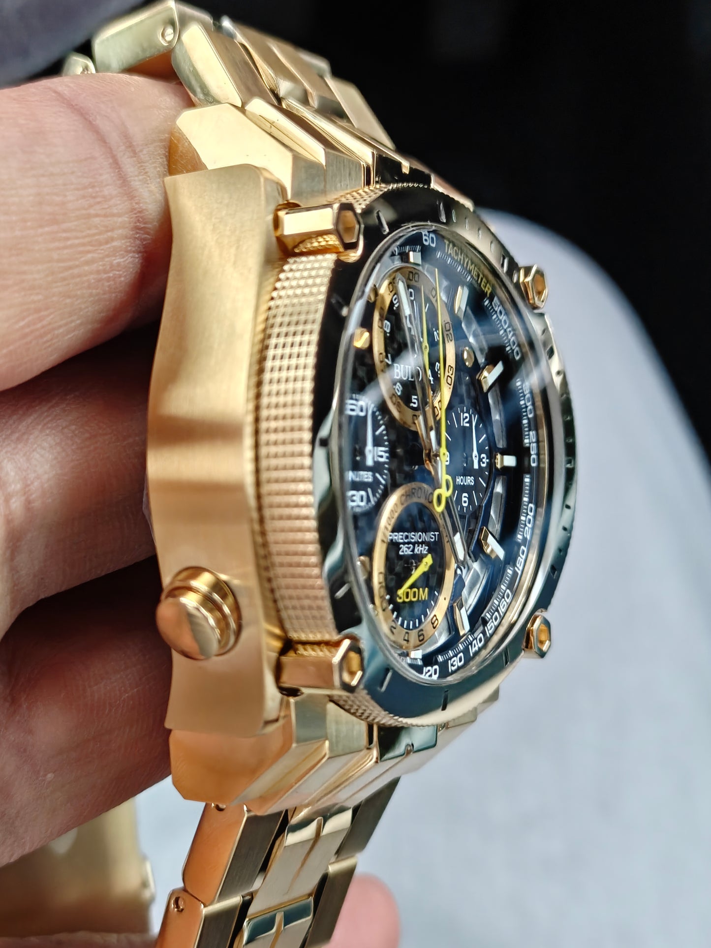Bulova Precisionist Gold 97B218 Brand New