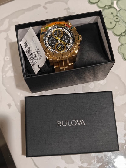 Bulova Precisionist Gold 97B218 Brand New
