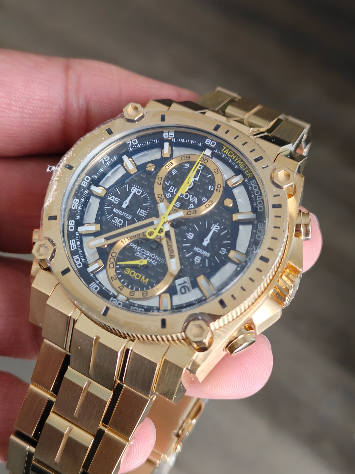 Bulova Precisionist Gold 97B218 Brand New