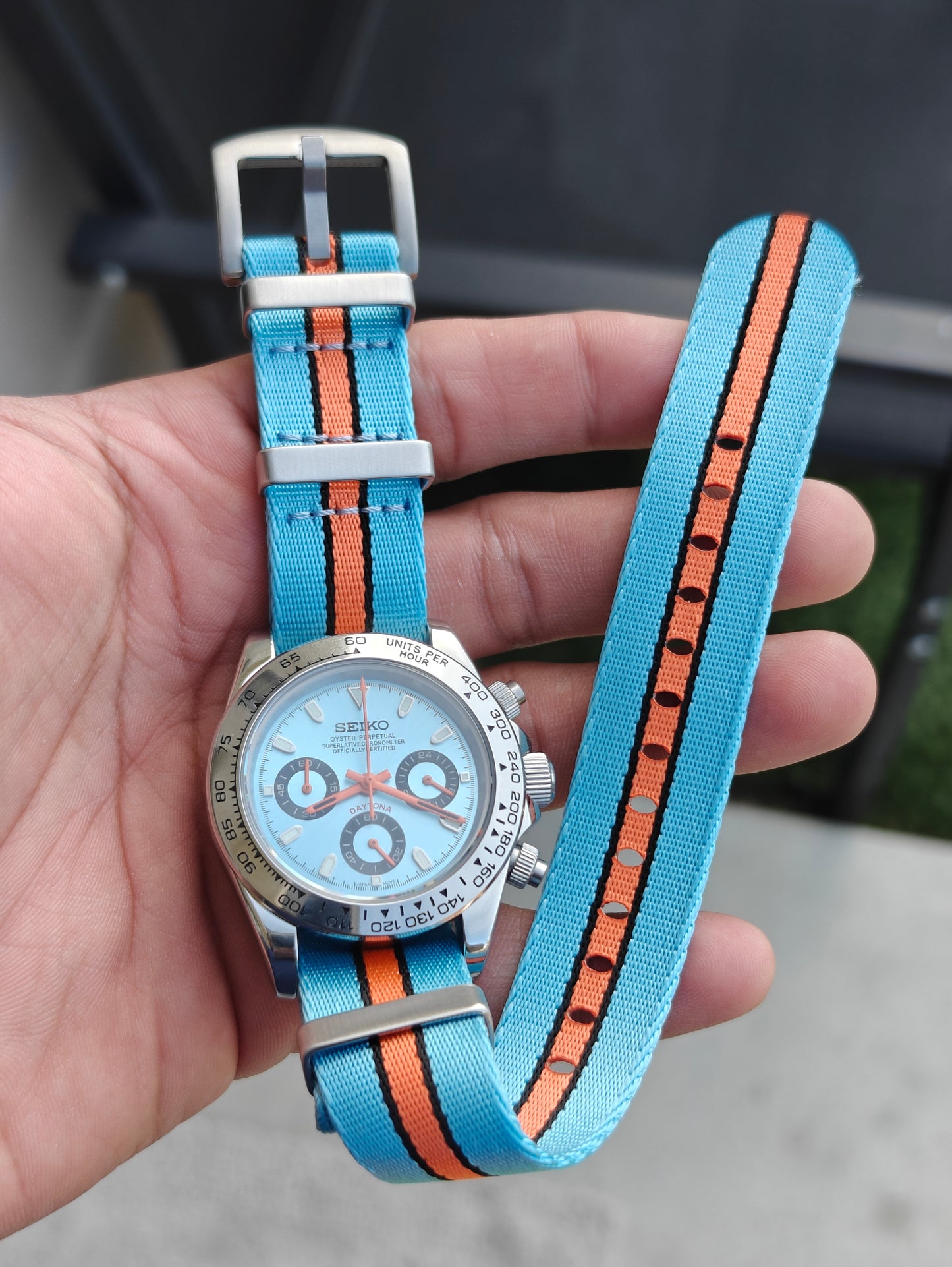 Custom Seiko Daytona Gulf Watch