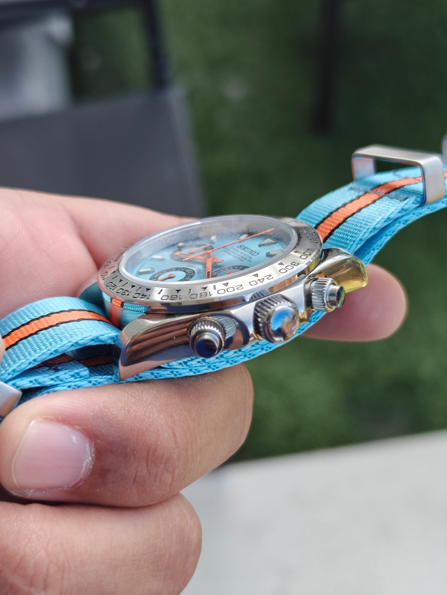 Custom Seiko Daytona Gulf Watch