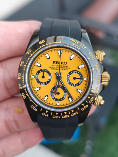 Custom Seiko Daytona Bumblebee Watch