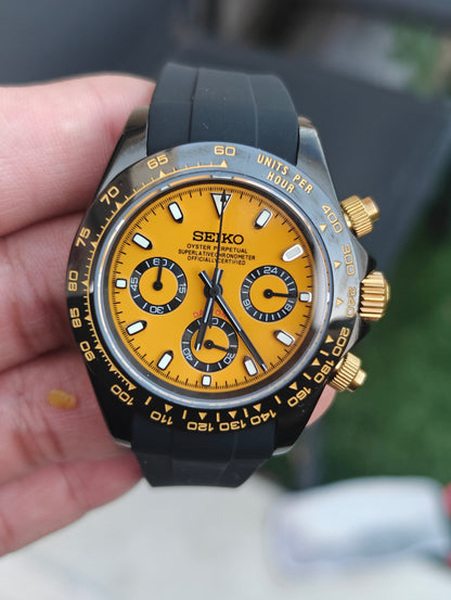 Custom Seiko Daytona Bumblebee Watch